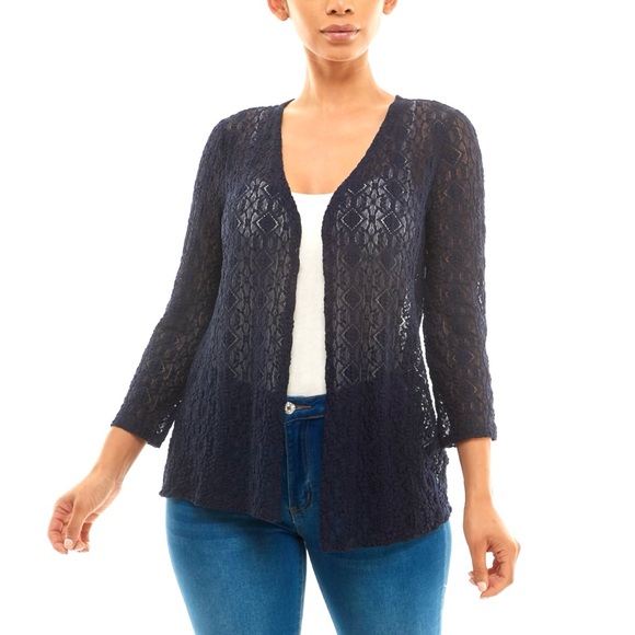 Joseph Sweaters - NWT Navy Open Knit Cardigan Size M